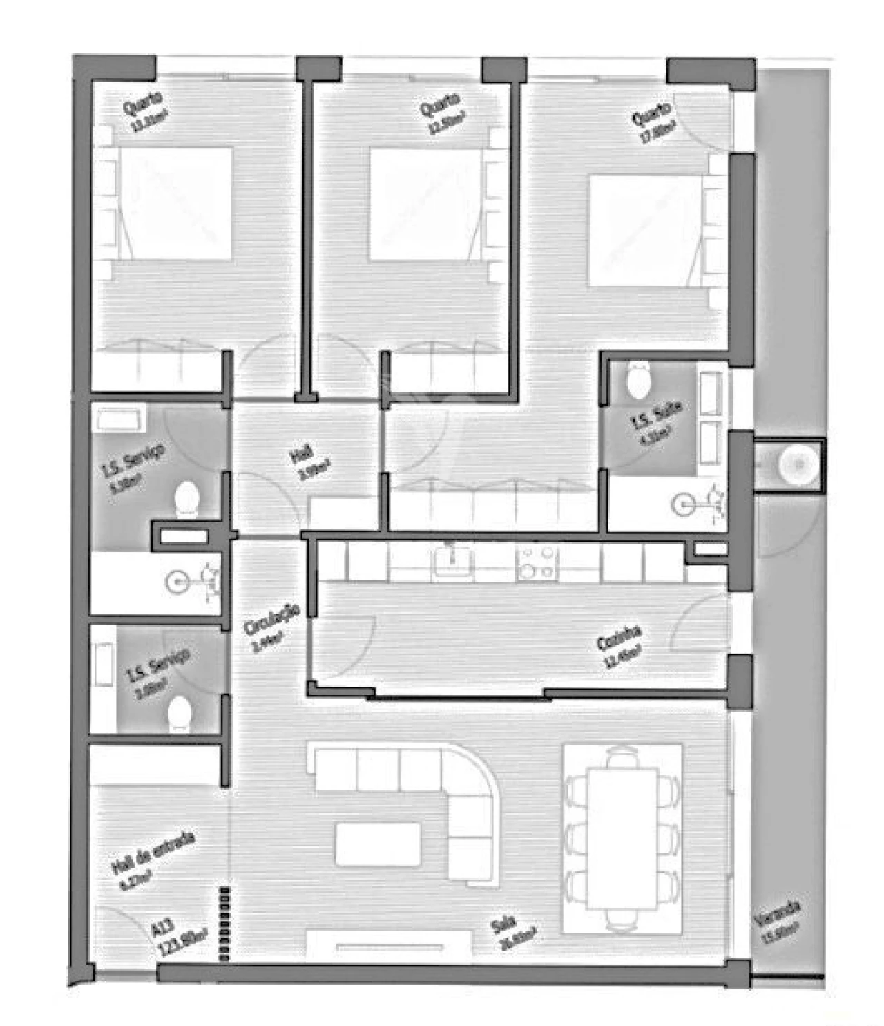 Apartamento T3 para Venda em Bougado (São Martinho e Santiago) Foto 9