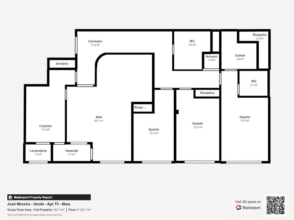 Apartamento T3 para Venda em Cidade da Maia Foto 32
