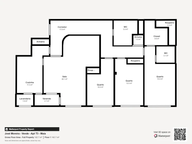 Apartamento T3 para Venda em Cidade da Maia Foto 32