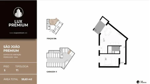 Apartamento T1 para Venda em Pedrouços