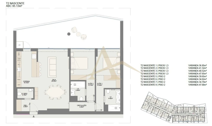 Apartamento T2 para Venda em Oliveira do Douro Planta 1