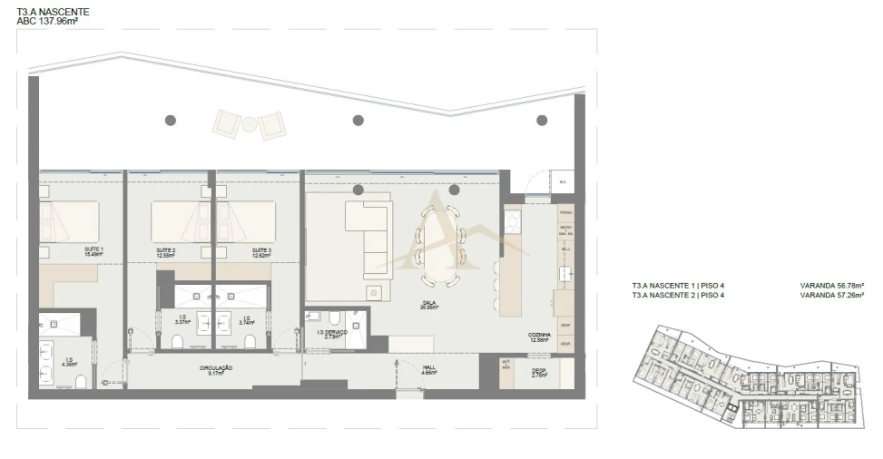 Apartamento T3 para Venda em Oliveira do Douro Planta 1