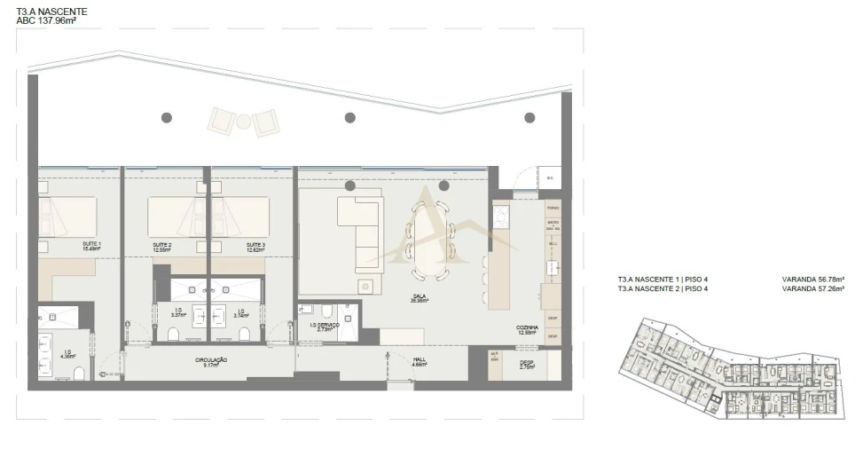 Apartamento T3 para Venda em Oliveira do Douro Planta 1