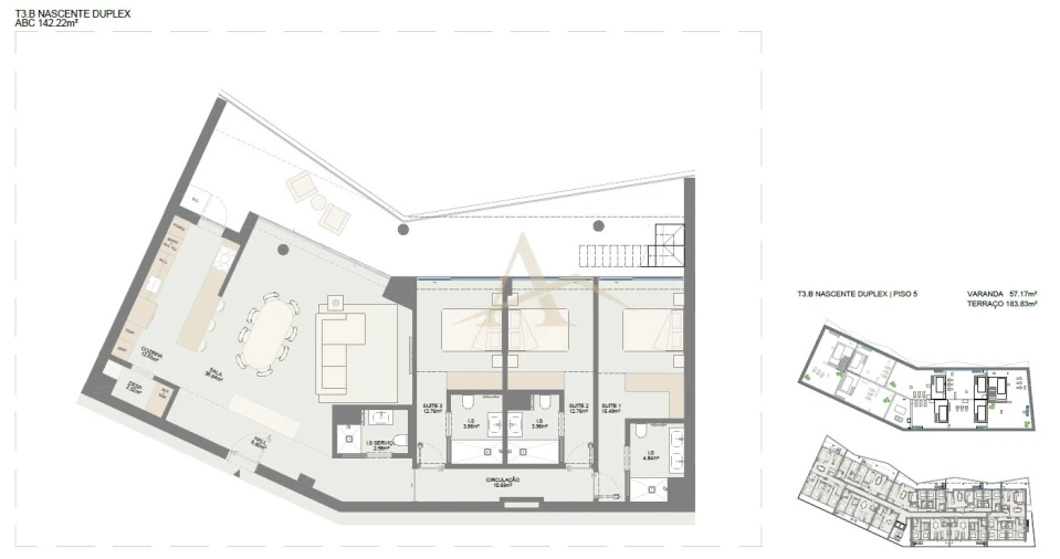 Apartamento T3 para Venda em Oliveira do Douro Planta 1