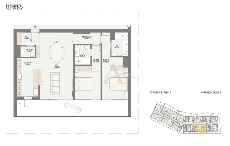 Apartamento T2 para Venda em Oliveira do Douro Planta 1