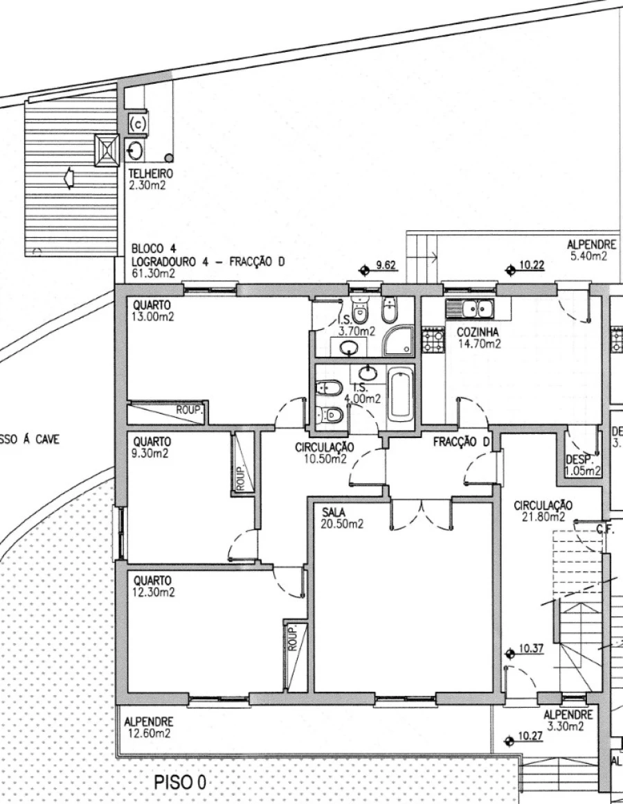 Apartamento T3 para Venda em Tornada e Salir do Porto Planta 1