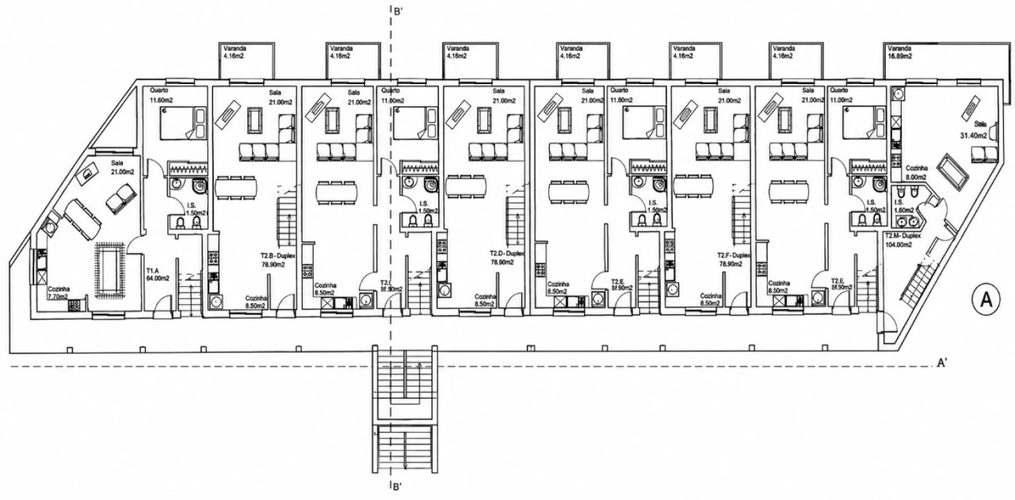 Apartamento T1 para Venda em Foz do Arelho Planta 2