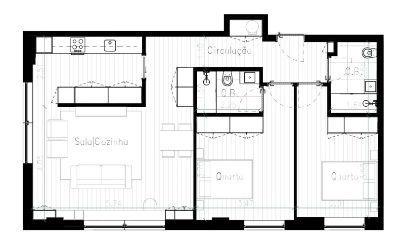 Apartamento T2 para Venda em Matosinhos e Leça da Palmeira Planta 1