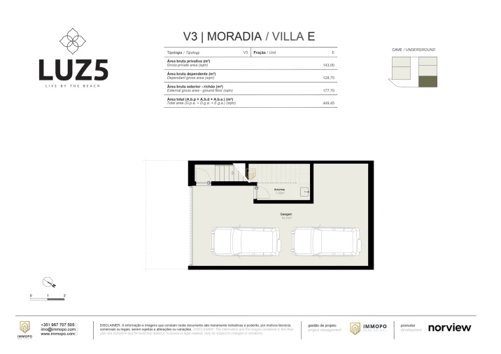 Moradia T3 para Venda em Luz Planta 1