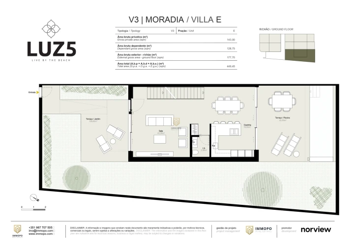 Moradia T3 para Venda em Luz Planta 2
