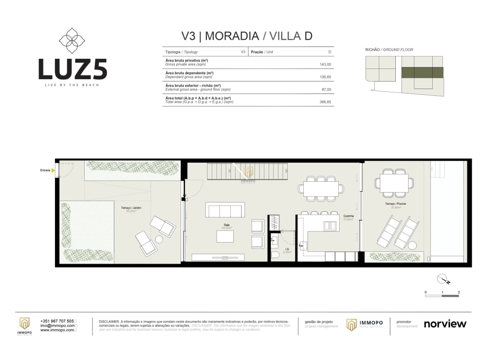 Moradia T3 para Venda em Luz Planta 2