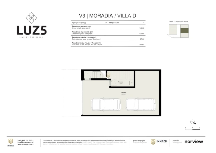 Moradia T3 para Venda em Luz Planta 1