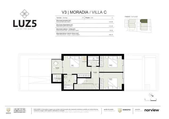 Moradia T3 para Venda em Luz Planta 4