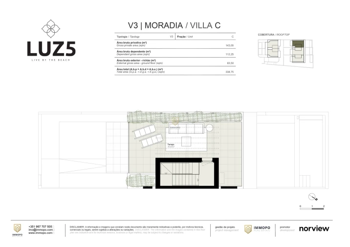 Moradia T3 para Venda em Luz Planta 1
