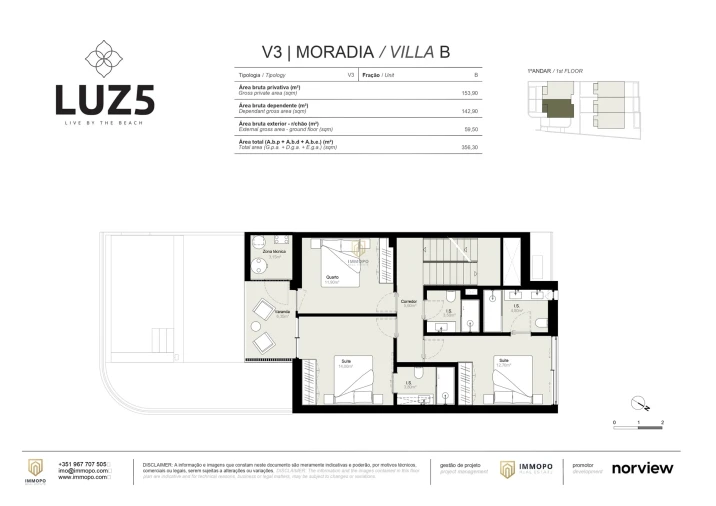 Moradia T3 para Venda em Luz Planta 3