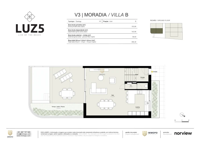 Moradia T3 para Venda em Luz Planta 2