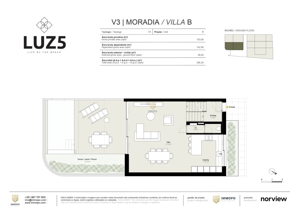 Moradia T3 para Venda em Luz Planta 2