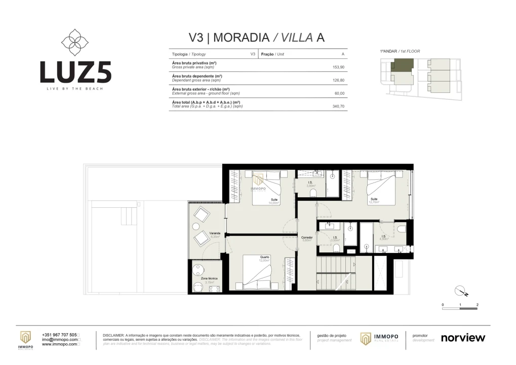 Moradia T3 para Venda em Luz Planta 3