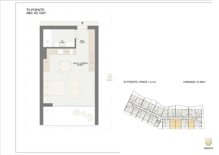Apartamento T0 para Venda em Oliveira do Douro Planta 1