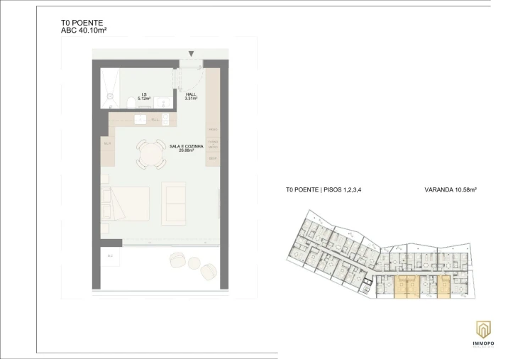 Apartamento T0 para Venda em Oliveira do Douro Planta 1