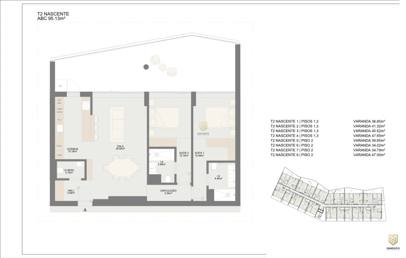 Apartamento T2 para Venda em Oliveira do Douro Planta 1