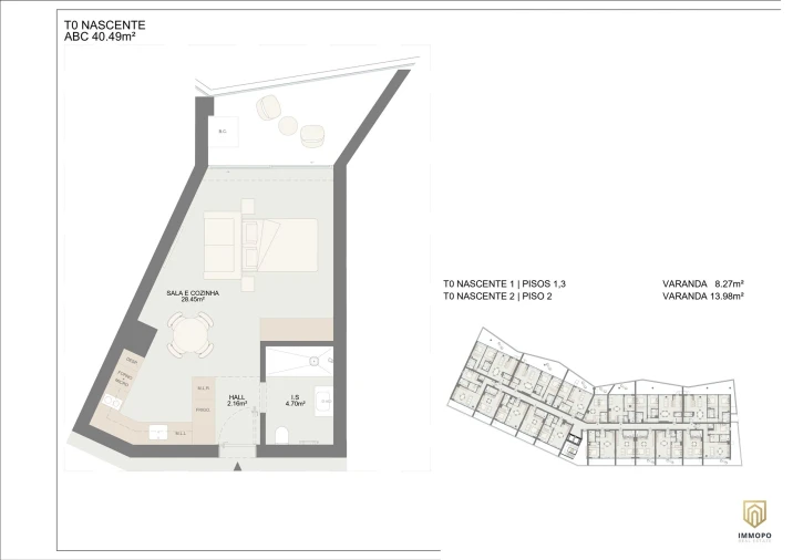 Apartamento T0 para Venda em Oliveira do Douro Planta 1