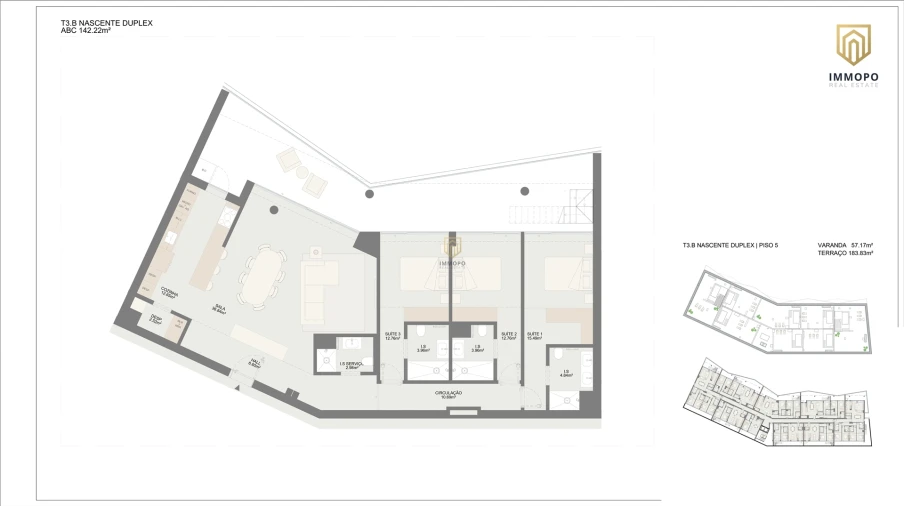Apartamento T3 para Venda em Oliveira do Douro Planta 1
