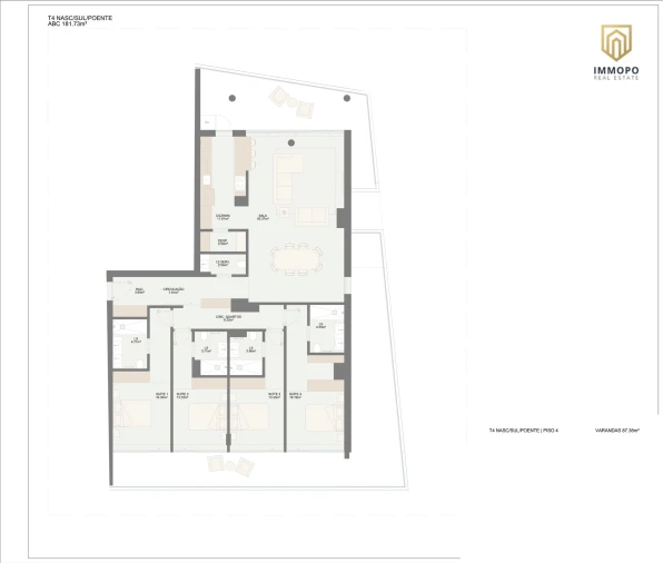 Apartamento T4 para Venda em Oliveira do Douro Planta 1