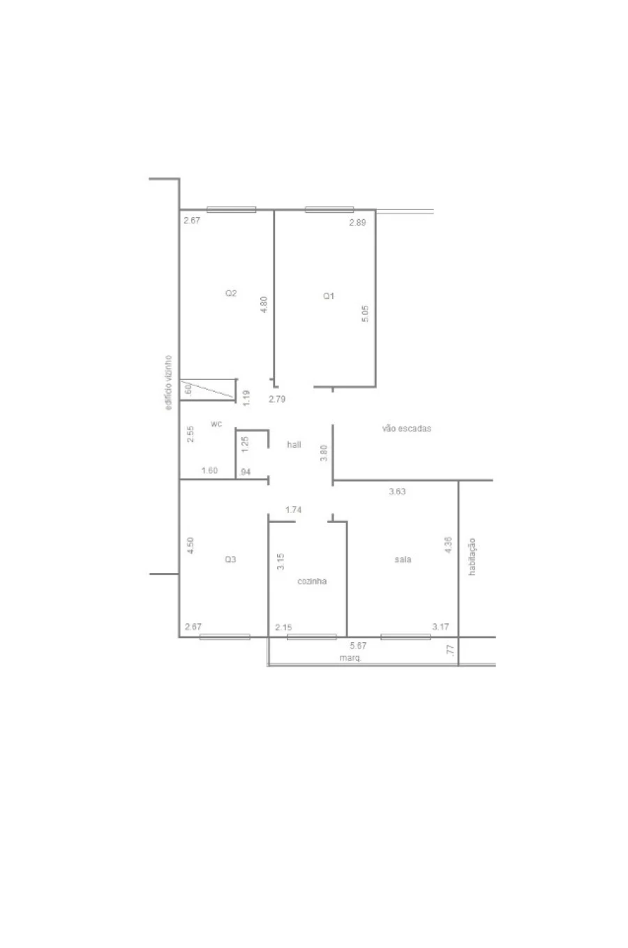 Apartamento T3 para Venda em Laranjeiro e Feijó Planta 1