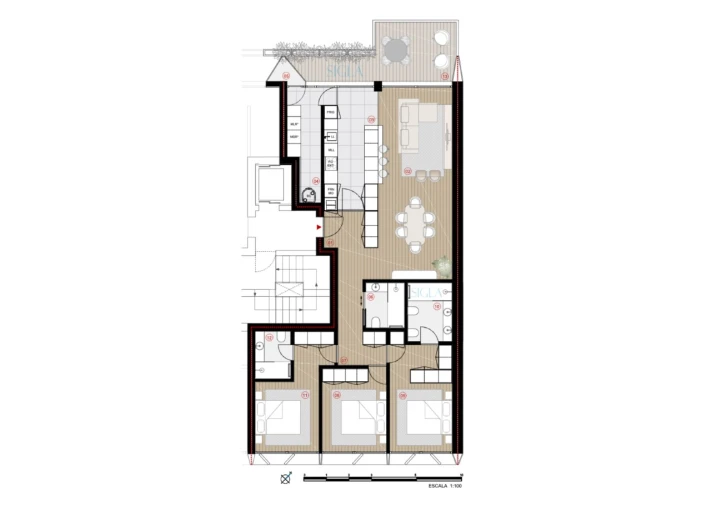 Apartamento T3 para Venda em Canidelo Planta 1