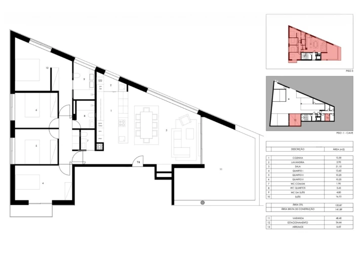 Apartamento T4 para Venda em Gondomar (São Cosme), Valbom e Jovim Planta 1