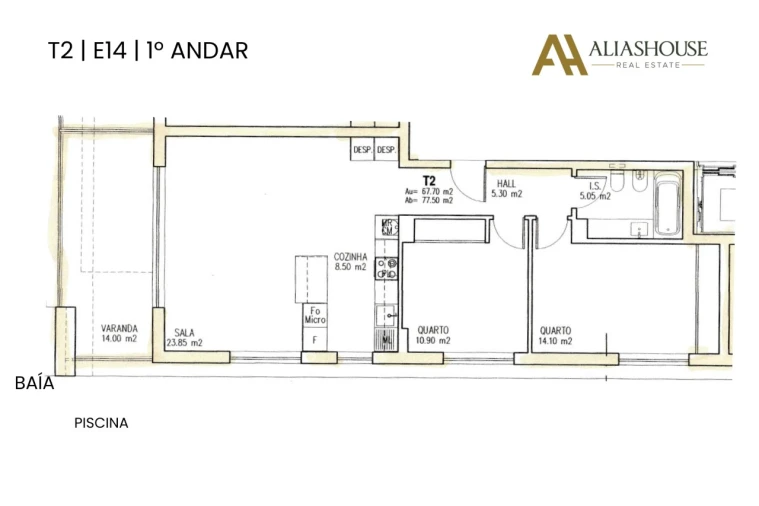 Apartamento T2 para Venda em São Martinho do Porto Planta 1