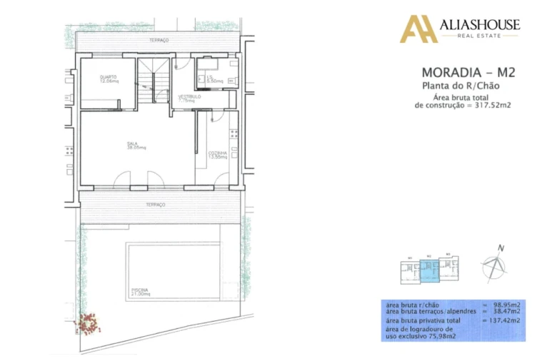 Moradia T4 para Venda em Alcabideche Planta 1