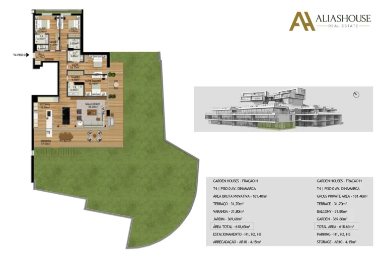 Apartamento T4 para Venda em Cascais e Estoril Planta 1