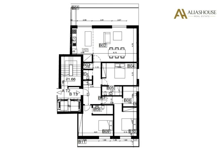 Apartamento T3 para Venda em Carcavelos e Parede Planta 1