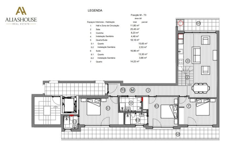 Apartamento T3 para Venda em Atouguia da Baleia Planta 1