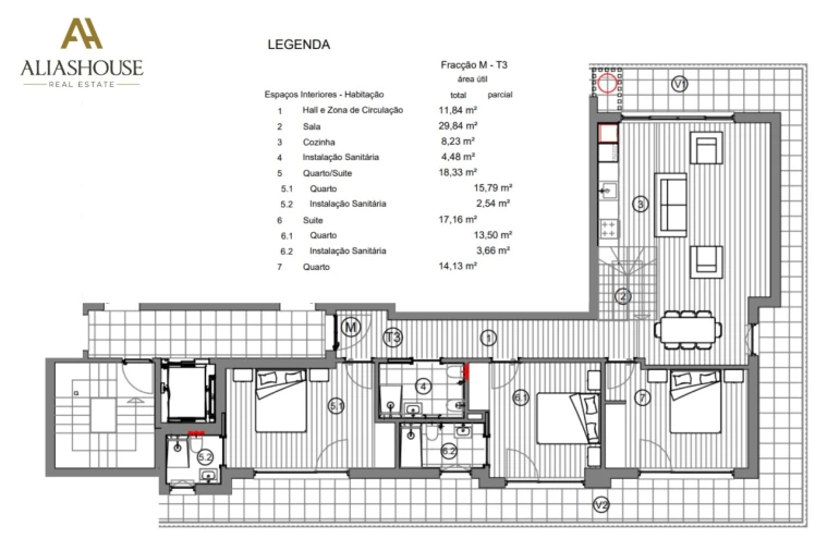 Apartamento T3 para Venda em Atouguia da Baleia Planta 1