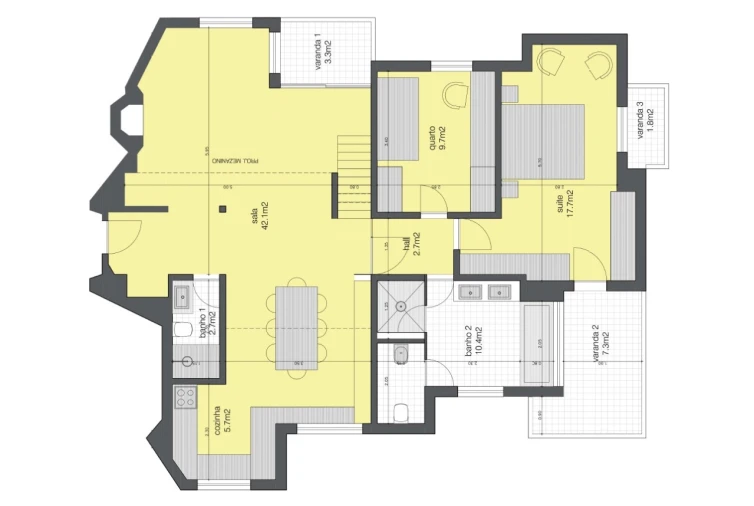 Apartamento T3 para Venda em Cascais e Estoril Planta 2