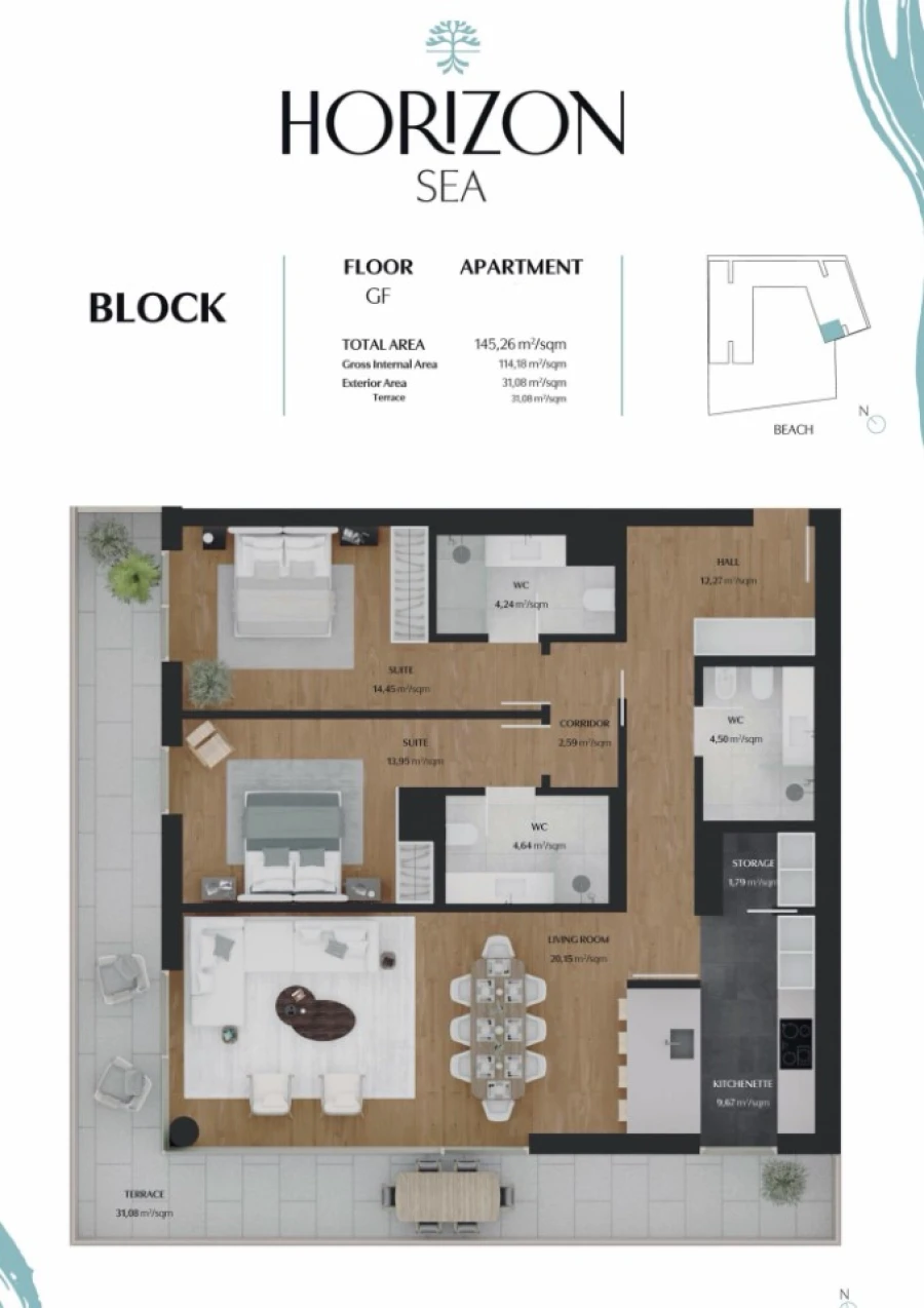 Apartamento T2 para Venda em Quarteira Planta 1