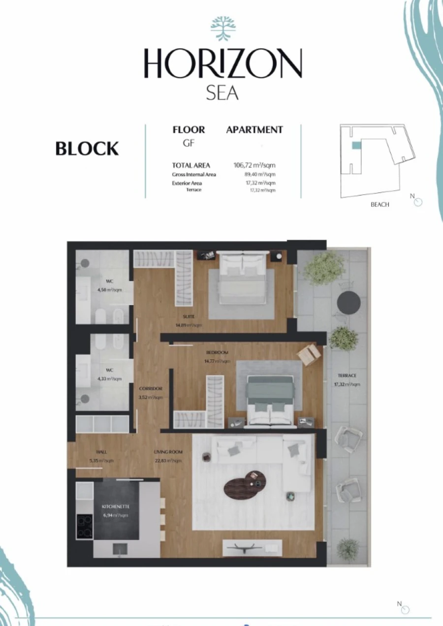 Apartamento T2 para Venda em Quarteira Planta 1