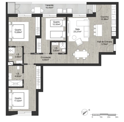Apartamento T3 para Venda em Almancil Planta 1