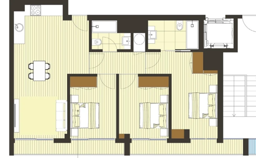 Apartamento T3 para Venda em Pedrouços Planta 1