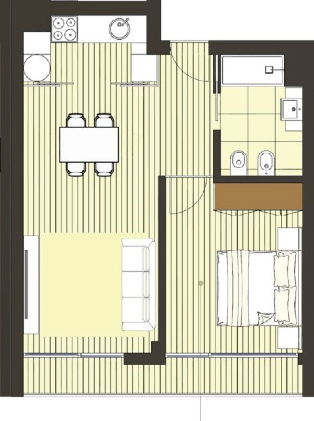 Apartamento T1 para Venda em Pedrouços Planta 2
