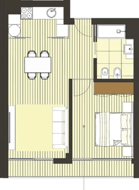 Apartamento T1 para Venda em Pedrouços