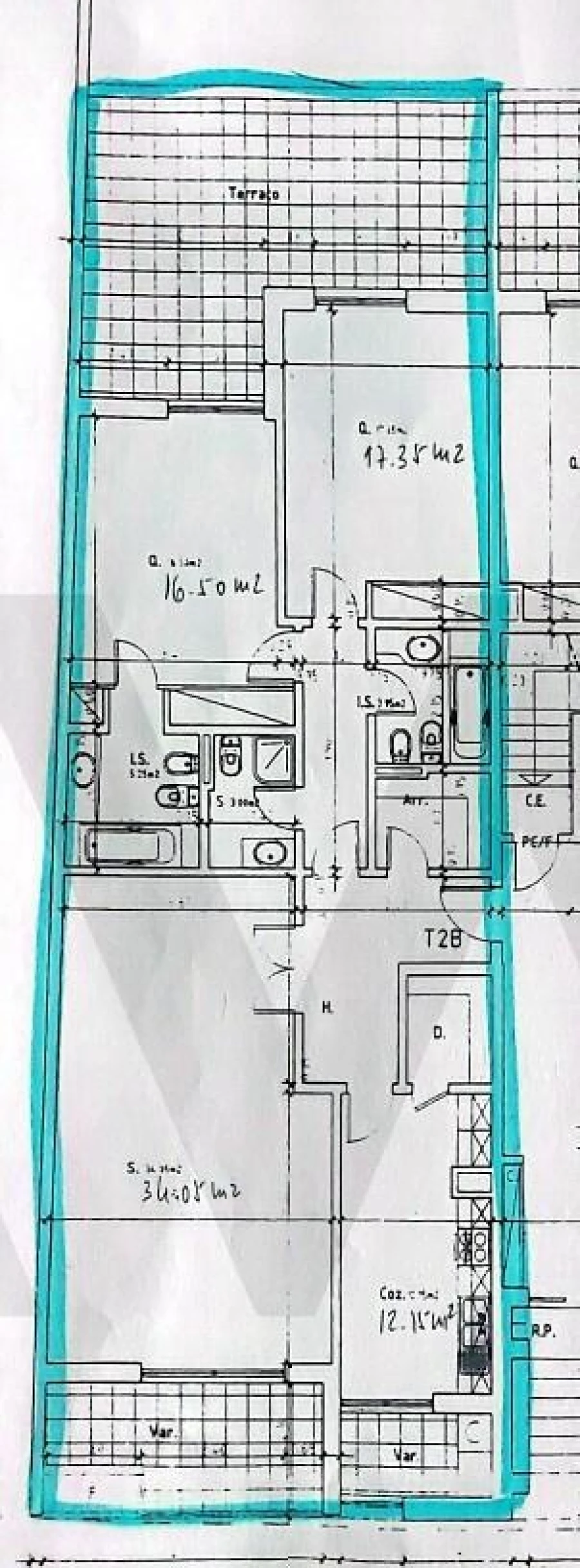 Apartamento T2 para Venda em Carcavelos e Parede Planta 1