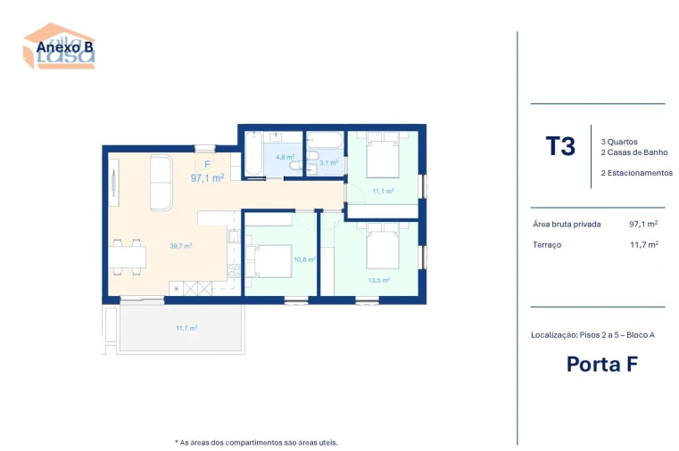 Apartamento T3 para Venda em Mafamude e Vilar do Paraíso Foto 27