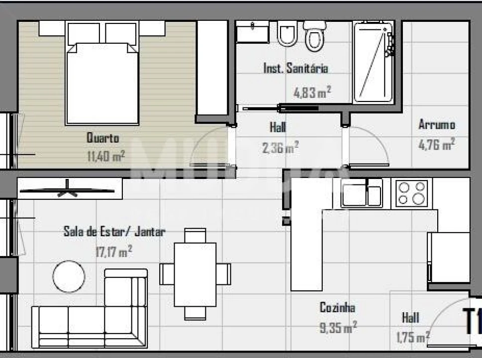 Apartamento T1 para Venda em Sé, Santa Maria e Meixedo Foto 4