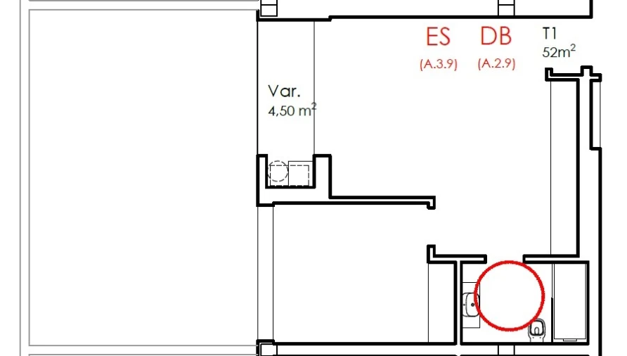 Apartamento T1 para Venda em Fânzeres e São Pedro da Cova Planta 1