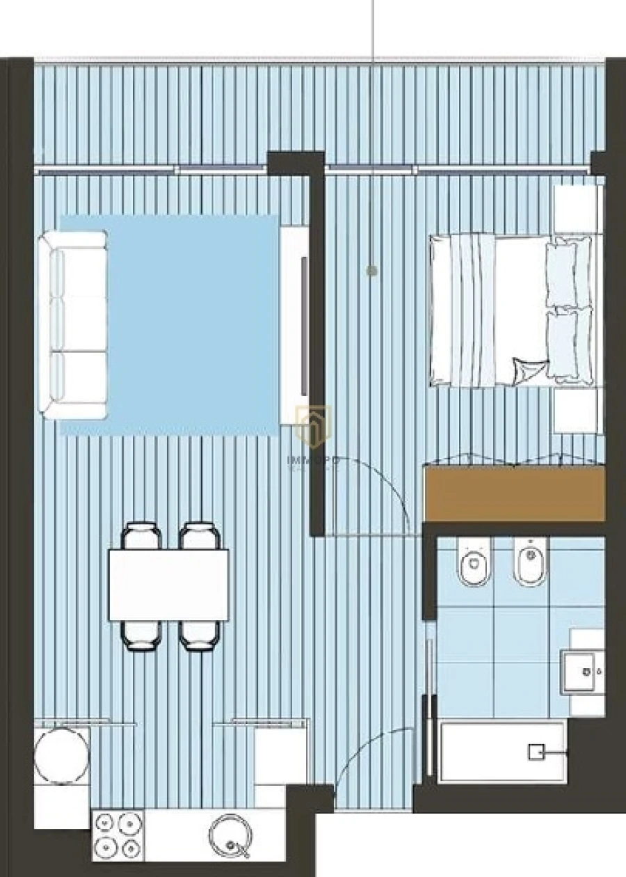 Apartamento T1 para Venda em Pedrouços Planta 1