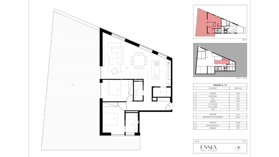 Apartamento T2 para Venda em Gondomar (São Cosme), Valbom e Jovim Planta 1